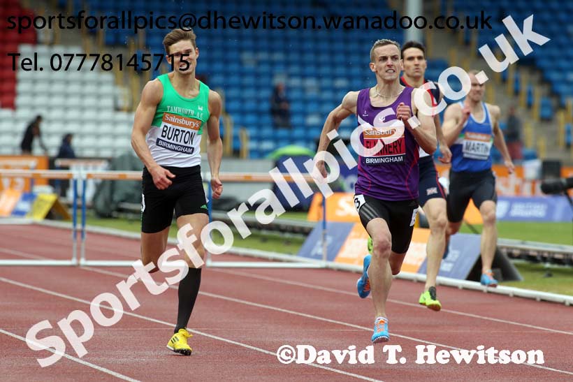 Niall Flannery (Newham) 400 metres hurdles, 2014 Sainsbury's British Championships. Photo: David T. Hewitson/Sports for All Pics
